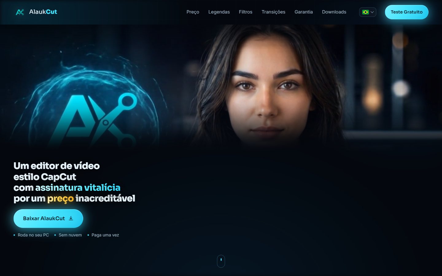 Landing page do AlaukCut